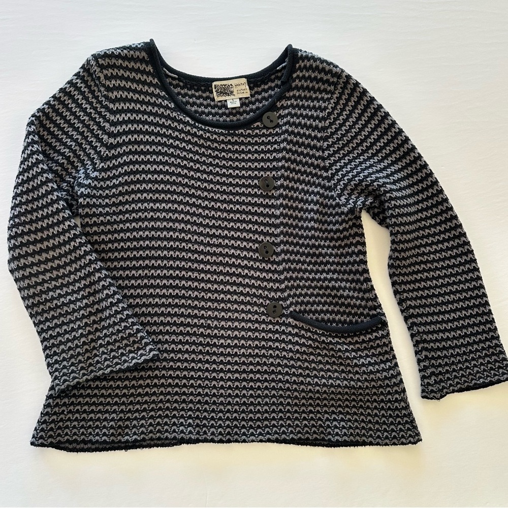 Habitat Clothes to Live In Assymetrical Sweater Striped Size Small